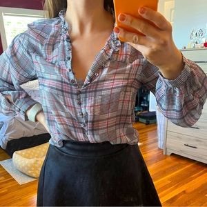 Express houndstooth blouse